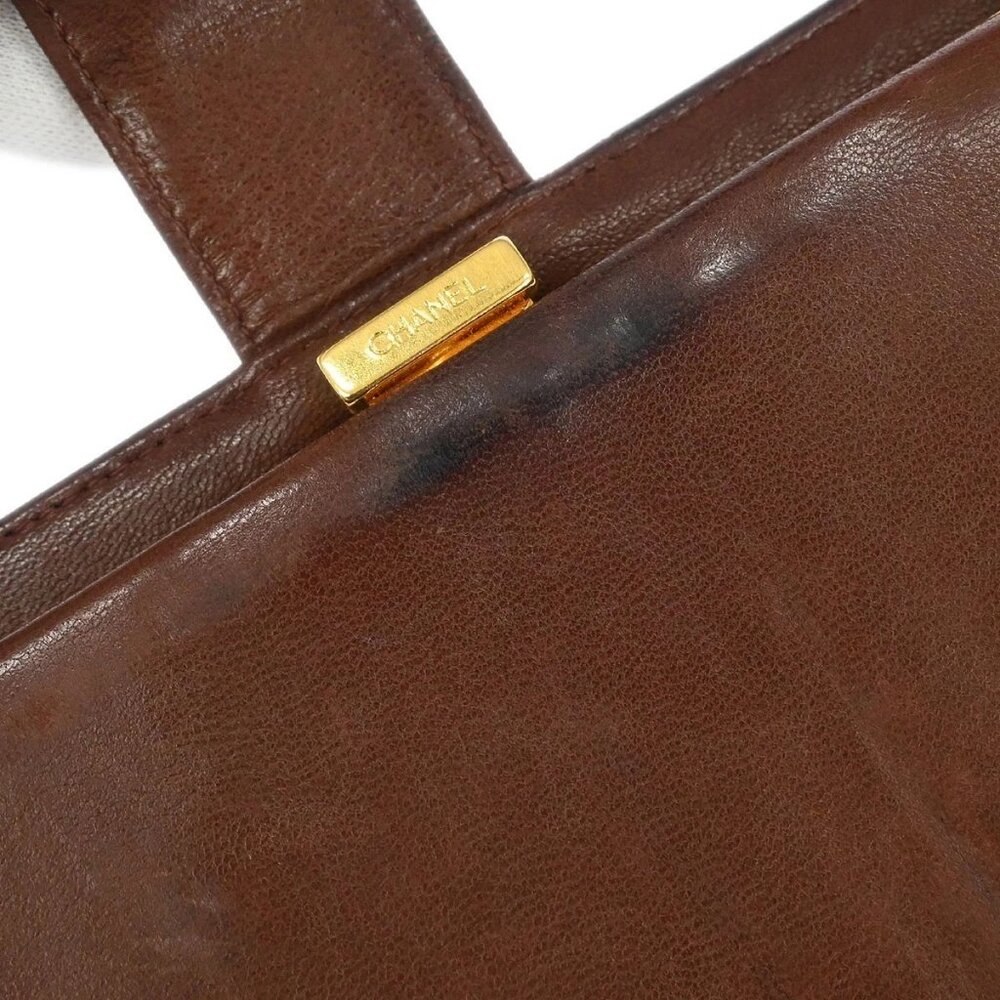 Chanel Long Bifold Wallet Purse Brown Calfskin - Picture 4 of 8